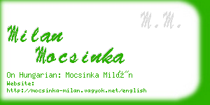 milan mocsinka business card